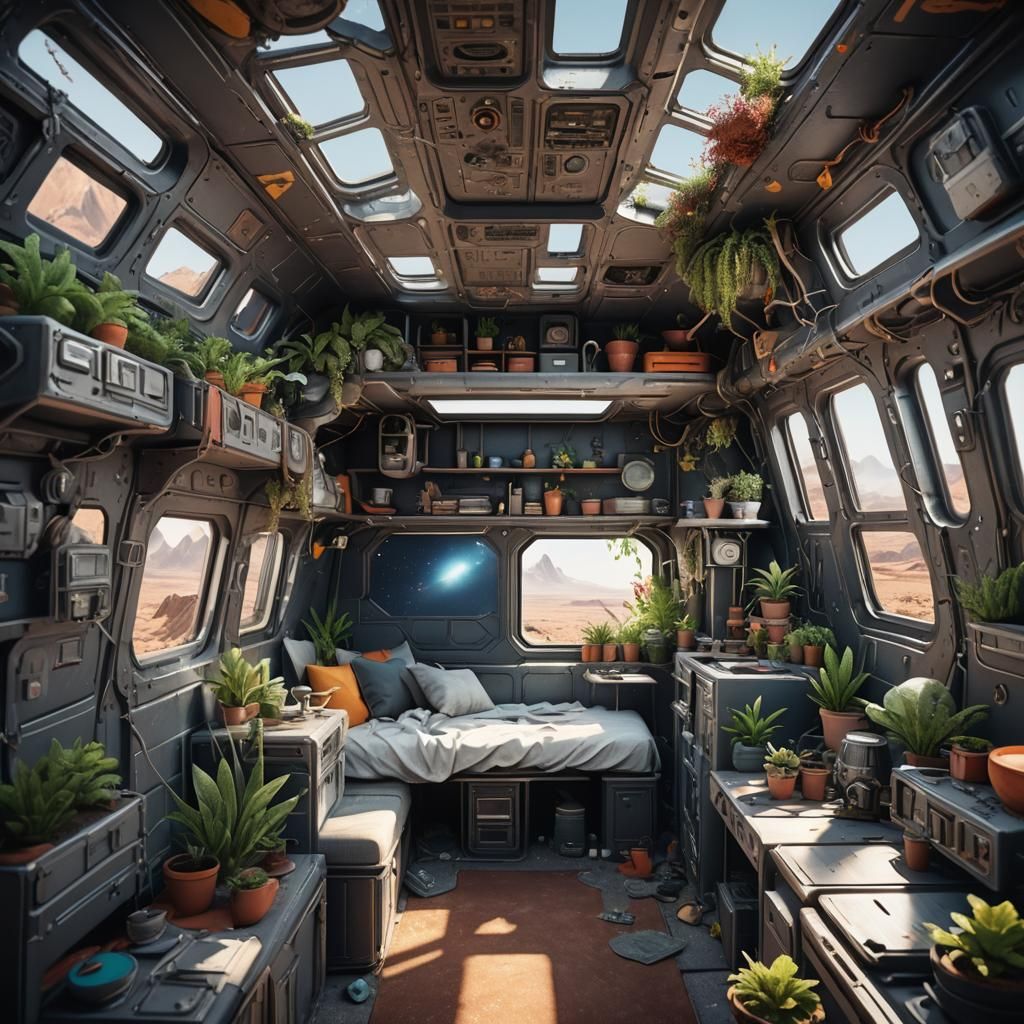 Post-Apocalyptic Spaceship Interior: Matte Painting