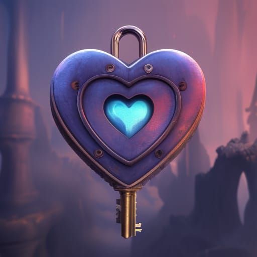 Heart Lock and Key: Detailed Fantasy Concept Art