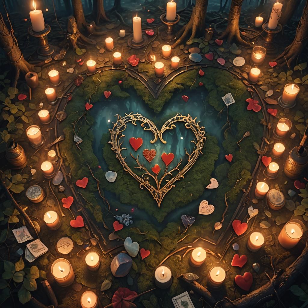 Mystical Forest Two of Hearts Card Art