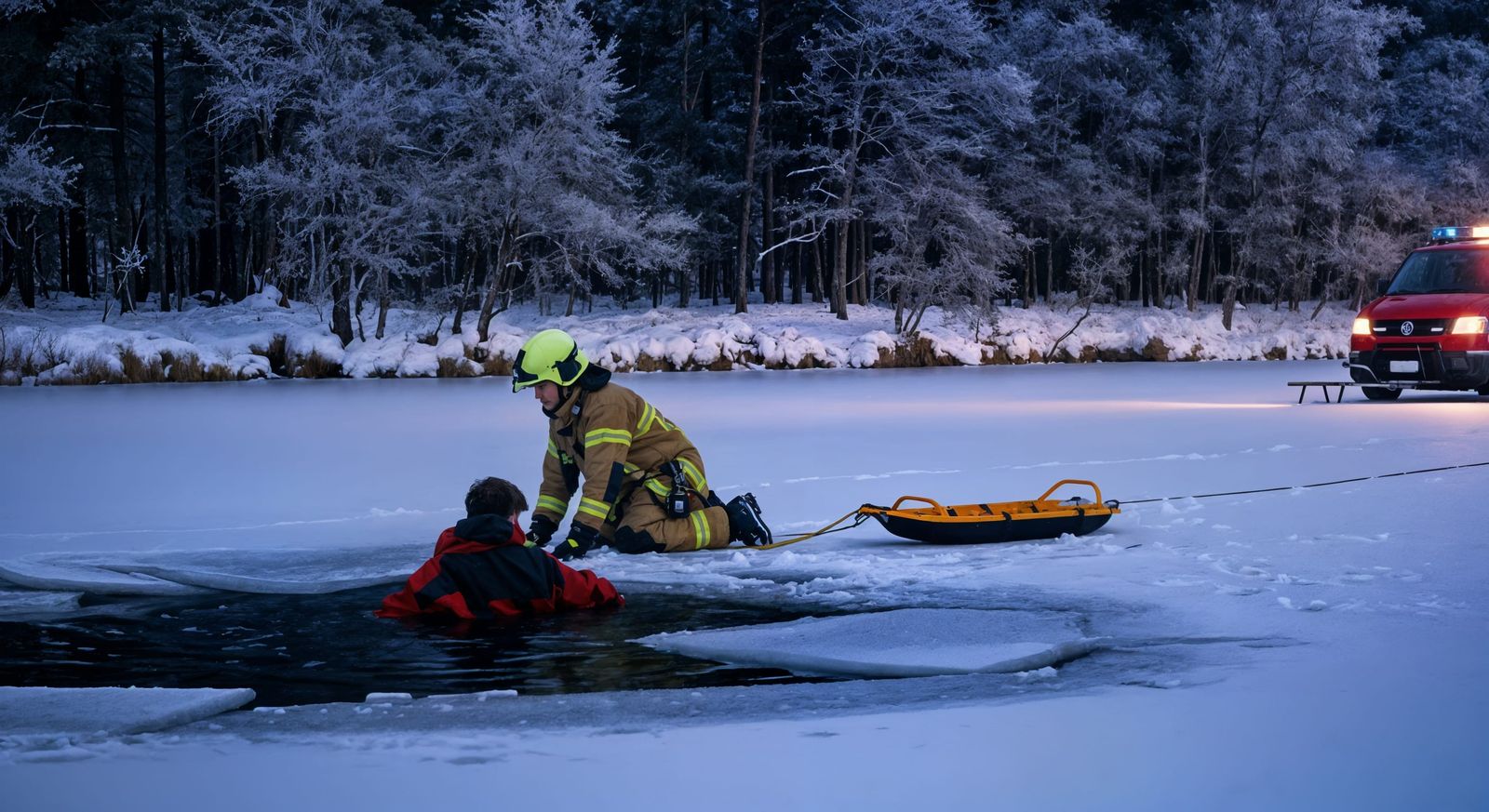 Firefighters Brave the Frozen Wilderness