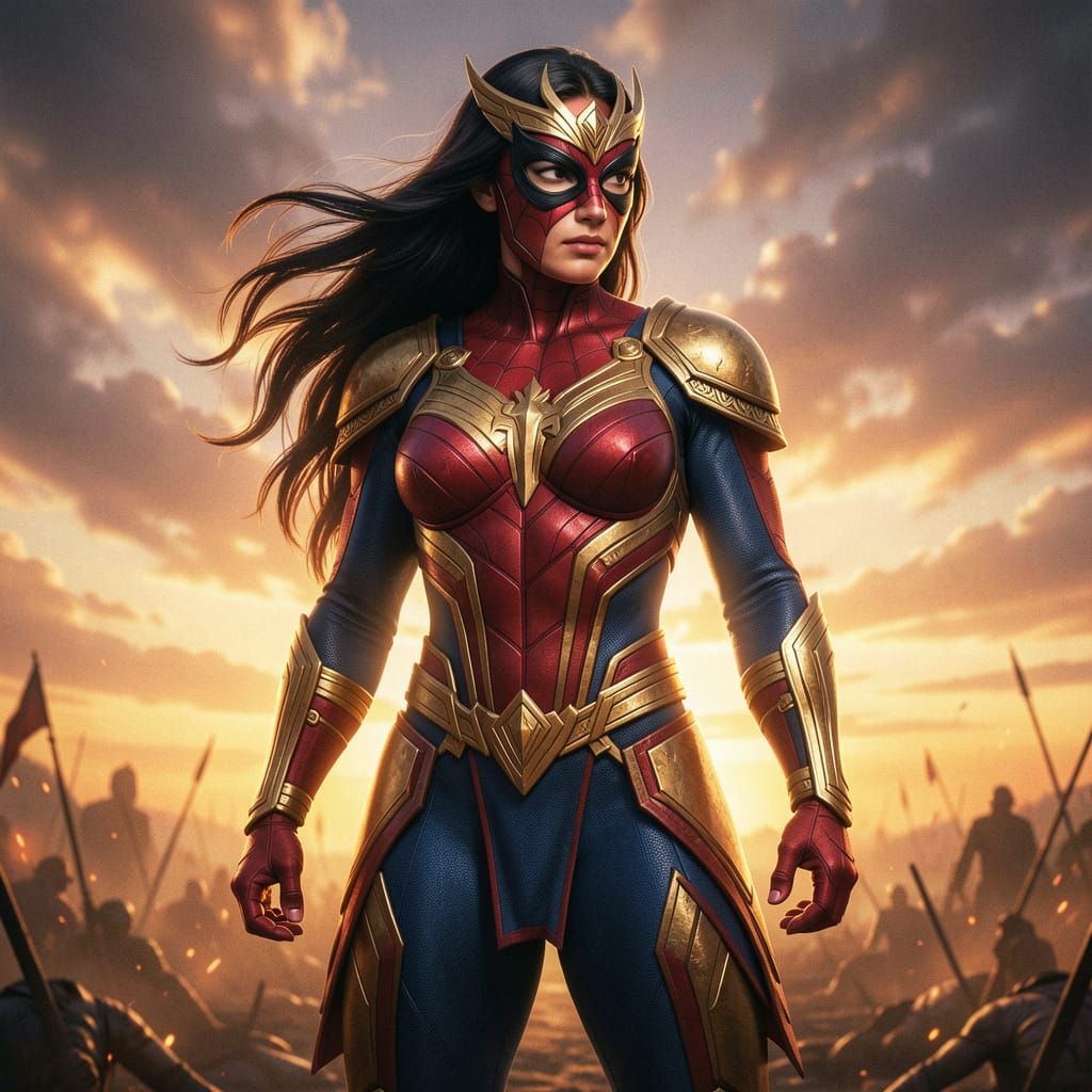Female Spider-Warrior in Epic Fantasy Style