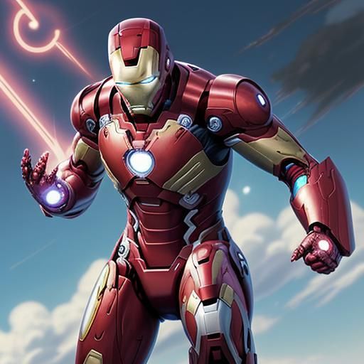 Iron Man in Anime Style Manga Art