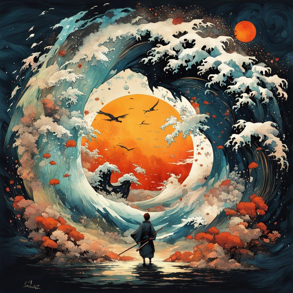 Fantastical Summer Landscape in Expressionist Style