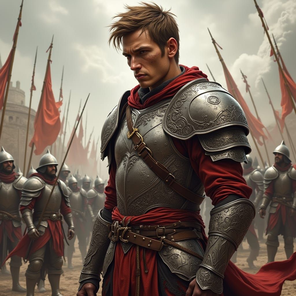 Cruel Lieutenant Overseeing Soldier Training in Fantastical ...