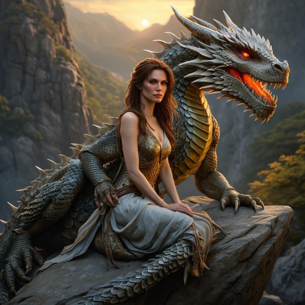 Dragon Rider: Detailed Fantasy Portrait in Alexander Jansson...