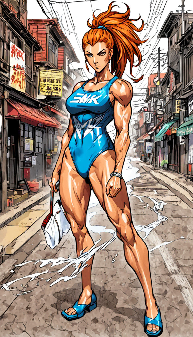 Thunder Muscle Goddess in Elegant Ancient Amazon Attire