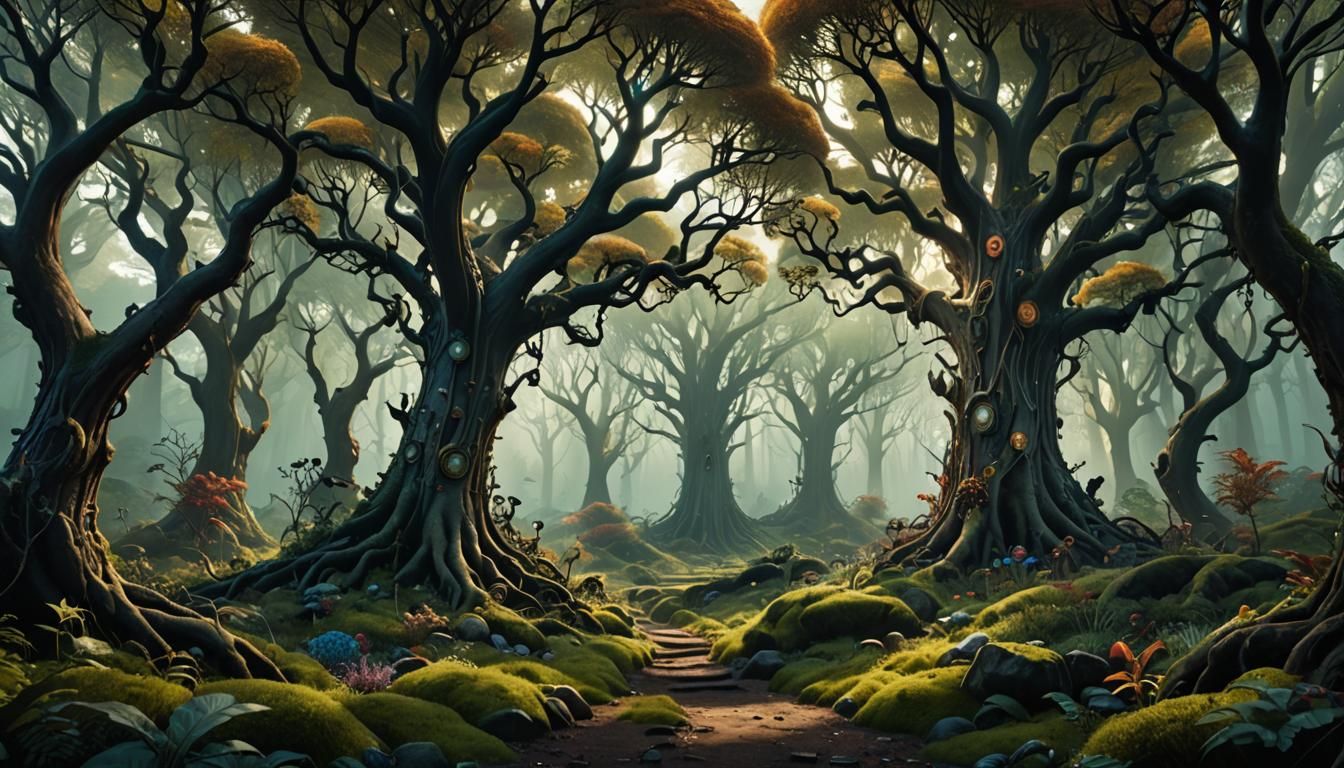 Tim Burton Inspired Forest Concept Art