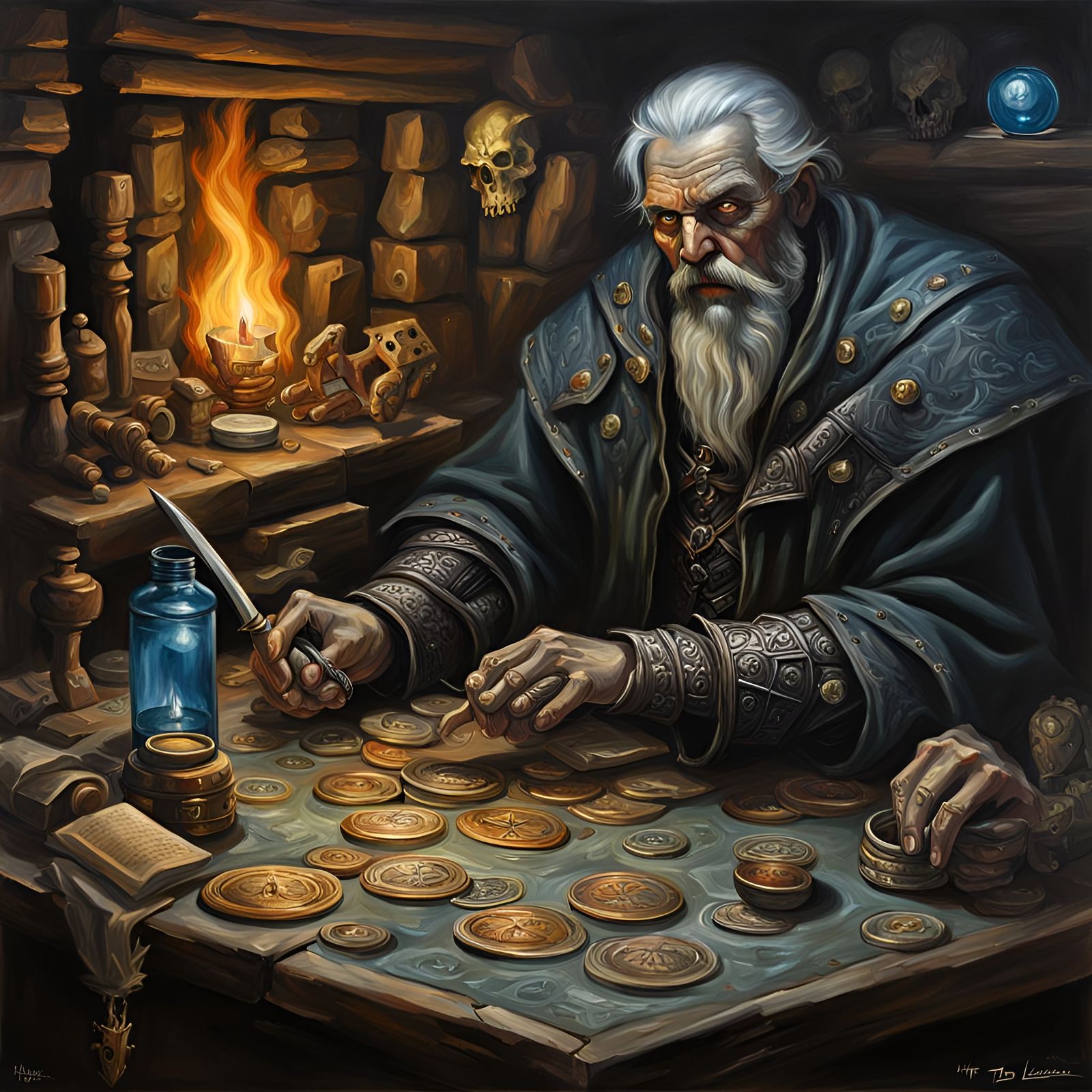 (masterpiece)        ,in the style of RPG dnd oil painting, ...