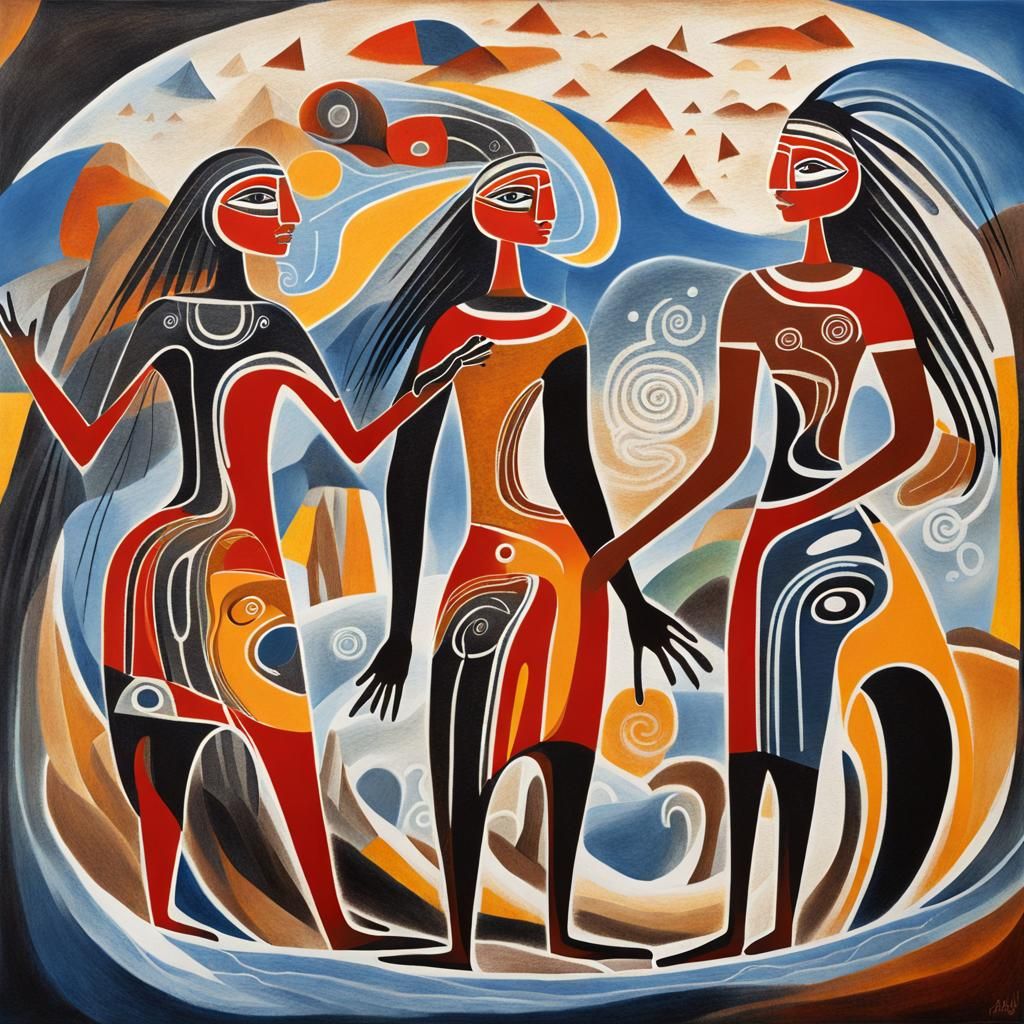 Études sur Aboriginal Rock Art Painting of Wandjina, Inspira...