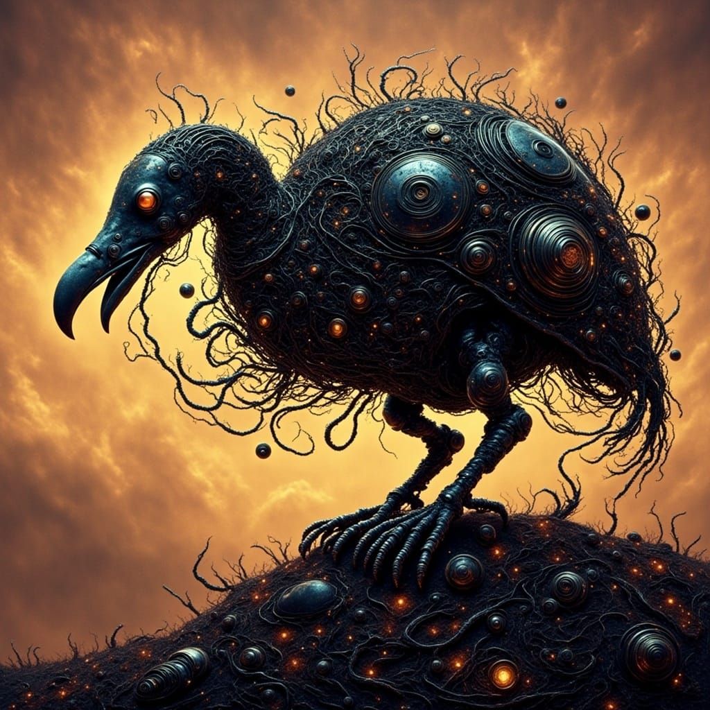 Robot Vulture on Mountain of Robot Parts