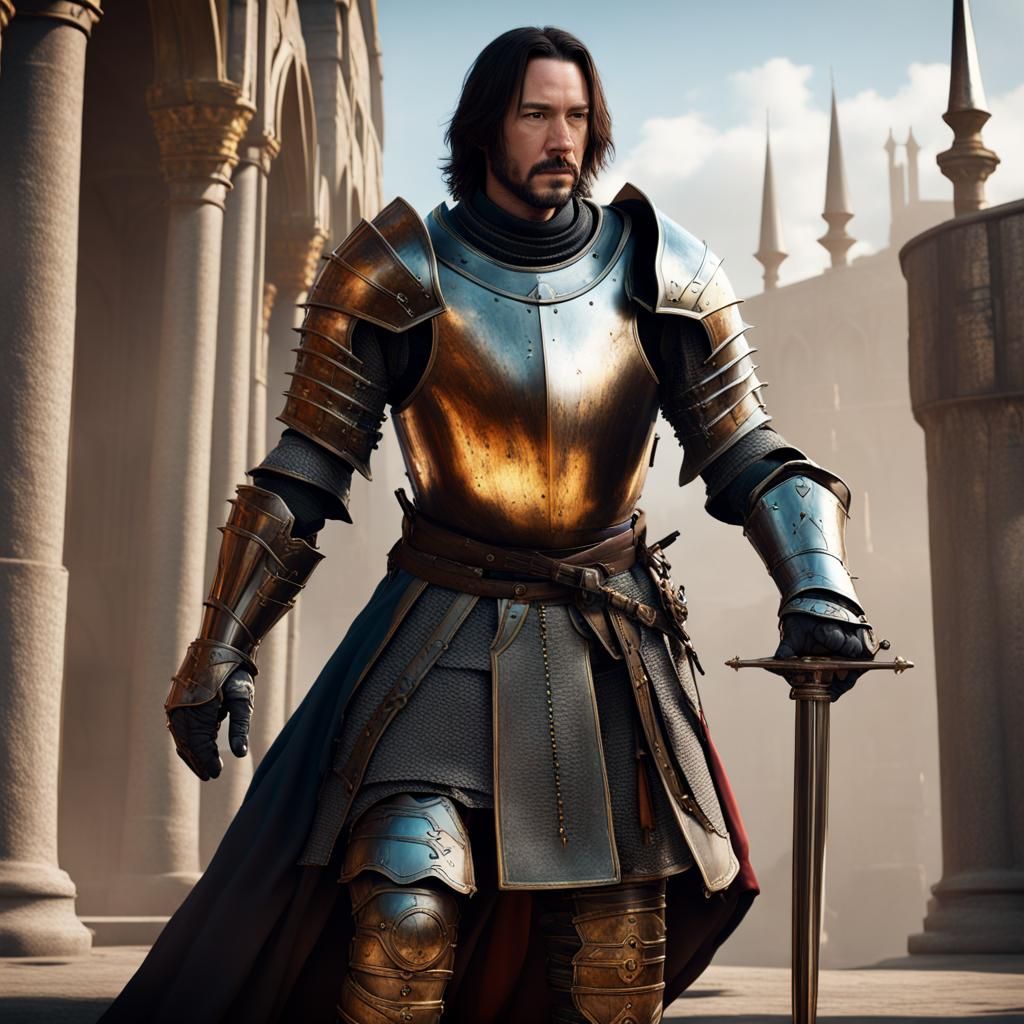 Keanu Reeves as Armored Knight: Fantasy Art