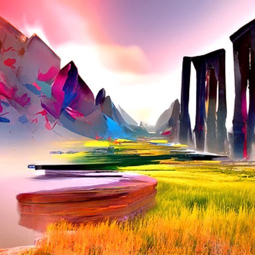 Joyful Geometric Abstract Art: Digital Matte Painting
