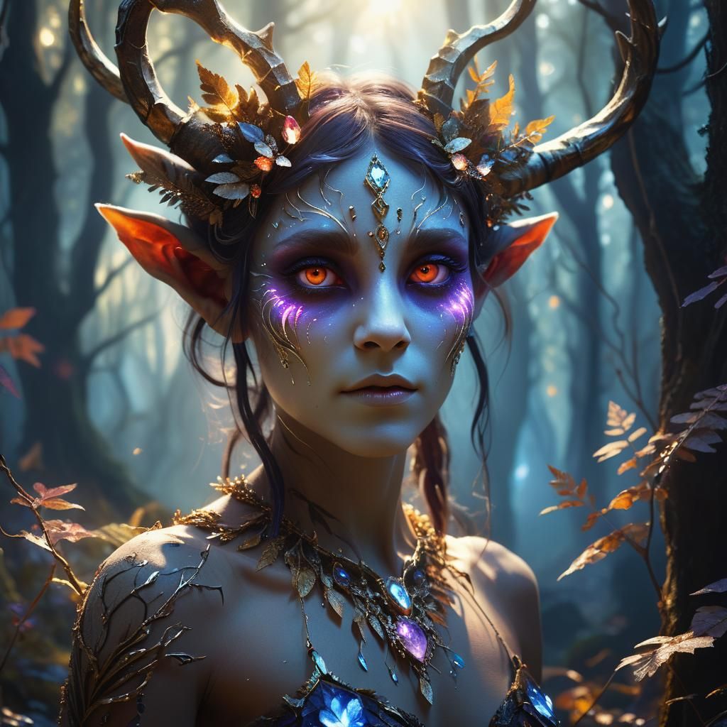 Faun Lady in Mystical Forest: Fantasy Concept Art