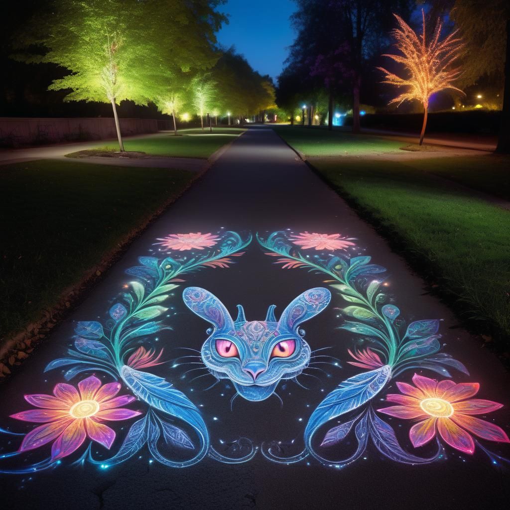 Fantasy Chalk Art Animals in Ethereal Light
