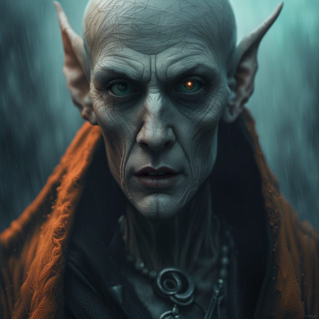 Nosferatu Portrait in Gritty Hyperrealism Style