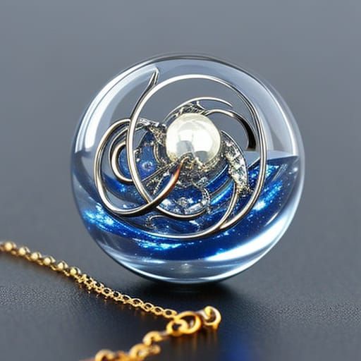 Galaxy in Glass Sphere Pendant: Fine Detail