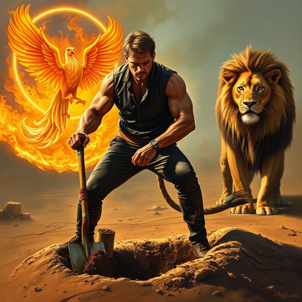 Lion Tamer Digging, Phoenix Rising: Dynamic Realism