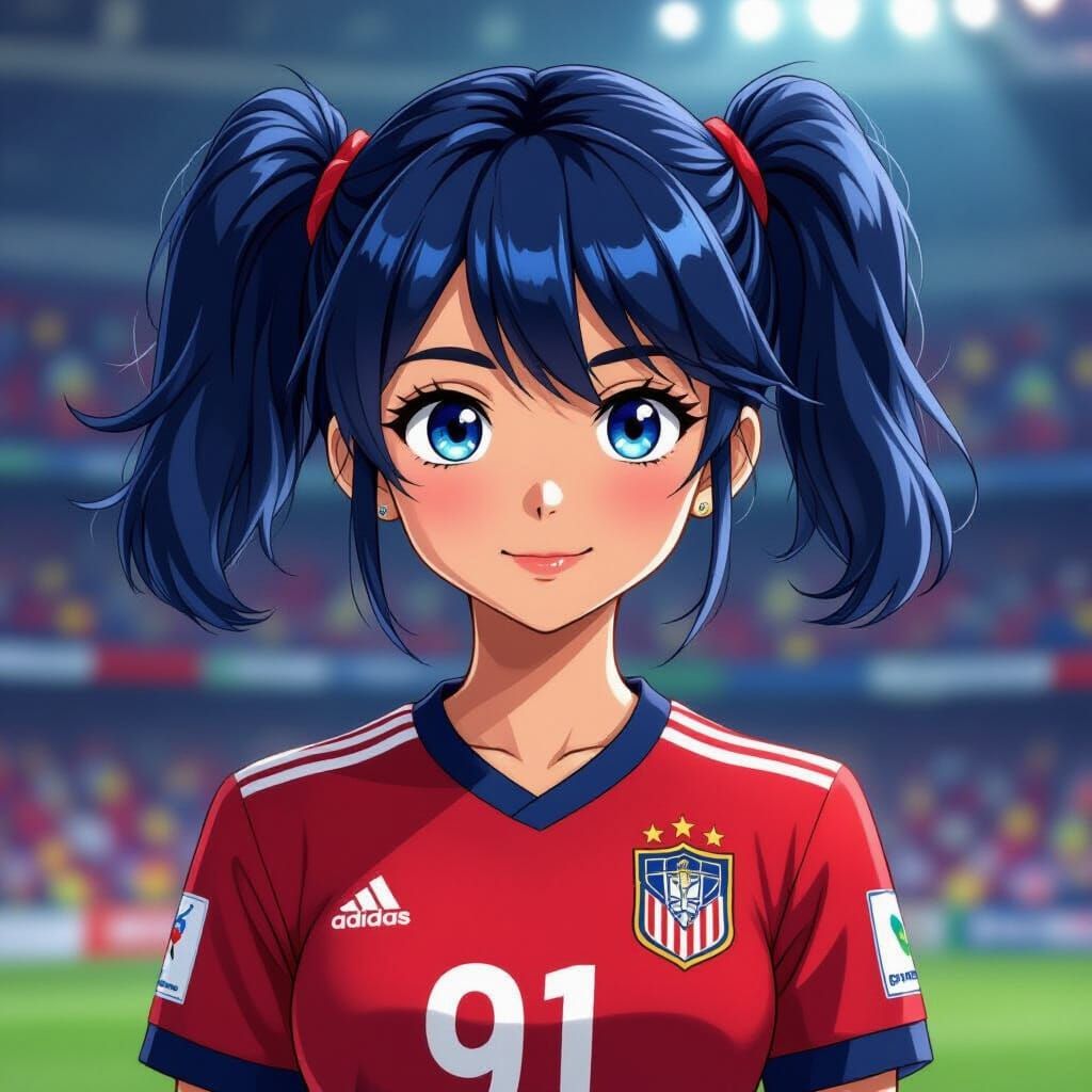 Marinette Dupain-Cheng in Spanish Football Kit
