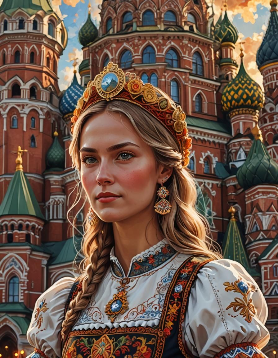 Oktoberfest Maiden in Moscow: Digital Art Portrait