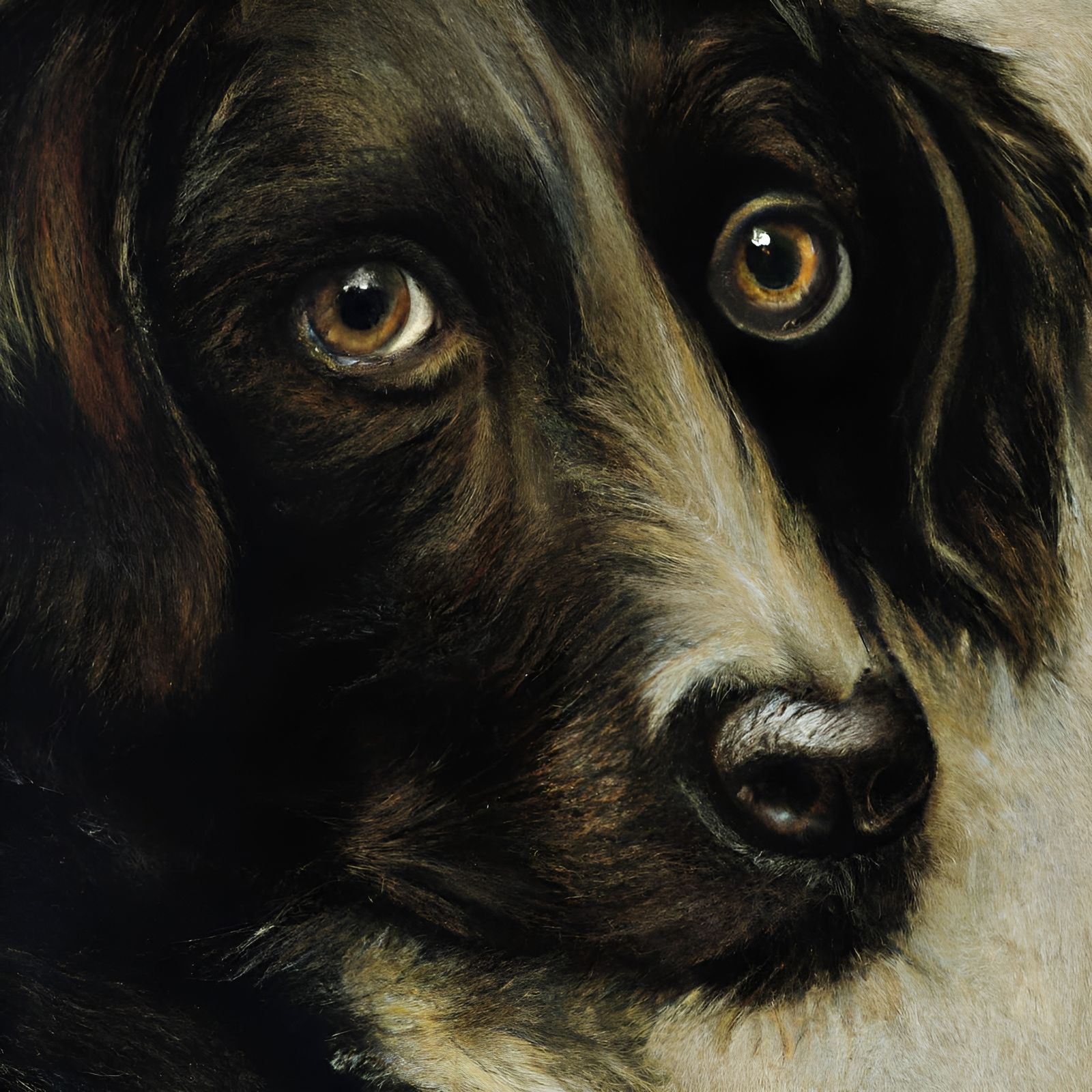 Dog, by Arthur Hughes, detailed face