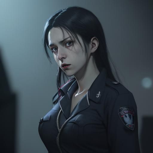 Vampire Zombie Xenomorph in Anime Style