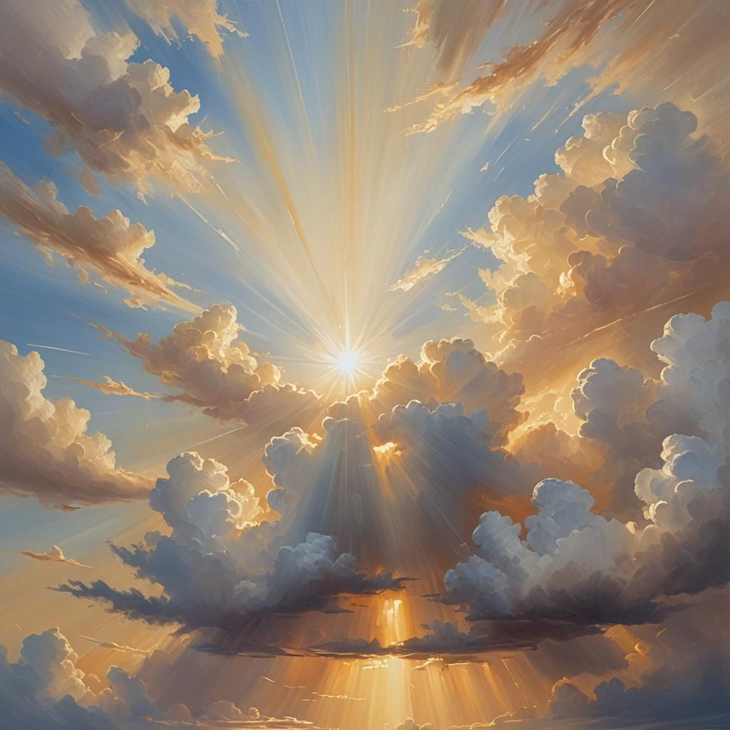 God in Divine Light: An Oil Painting