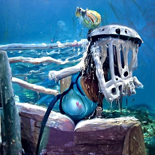 Bikini Model in Oil Painting Style