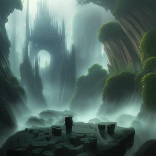 Menacing Dark Maze on a Fantastical Island