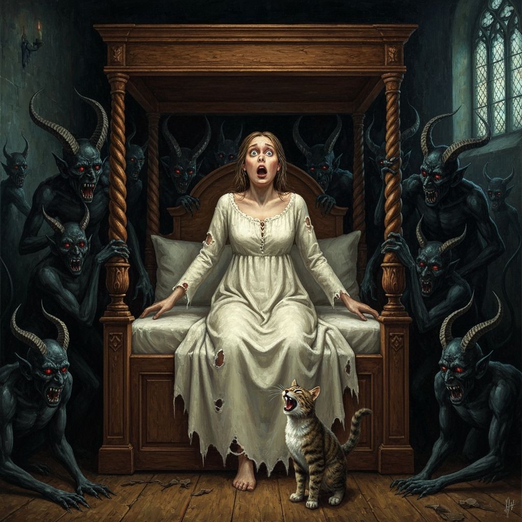 Terrified Lady in Gothic Nightmare, Giger Style