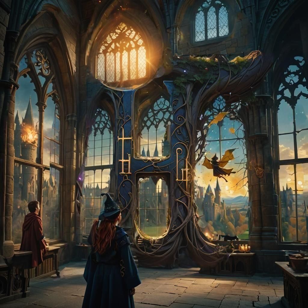 Fantastical Letter H in Detailed Digital Painting