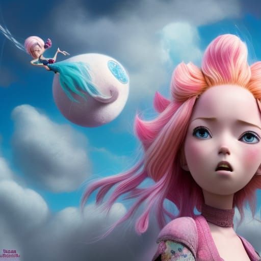 Fantasy Woman Plants People in Space: Comicbook Style