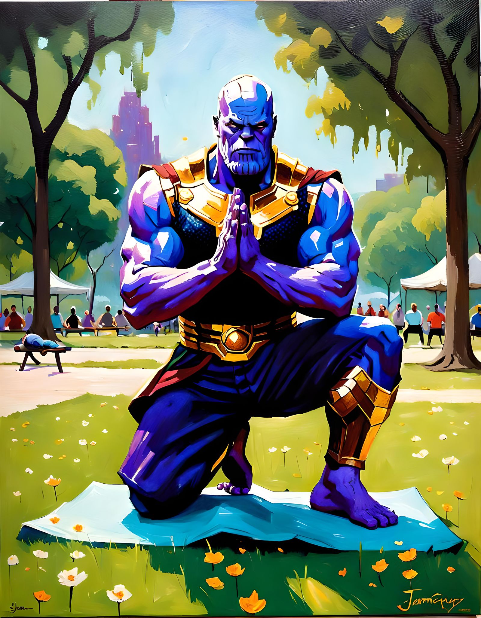 Thanos Finds Zen: Yoga in the Park