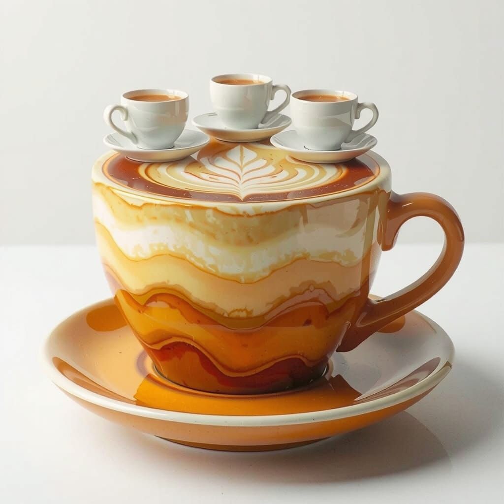 Cappuccino Table in Alcohol Ink Style