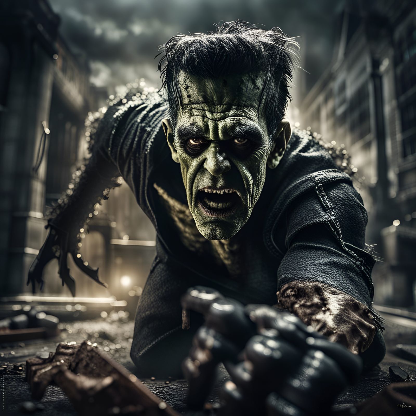 Hyperrealistic Frankenstein's Monster Rampage in High Defini...
