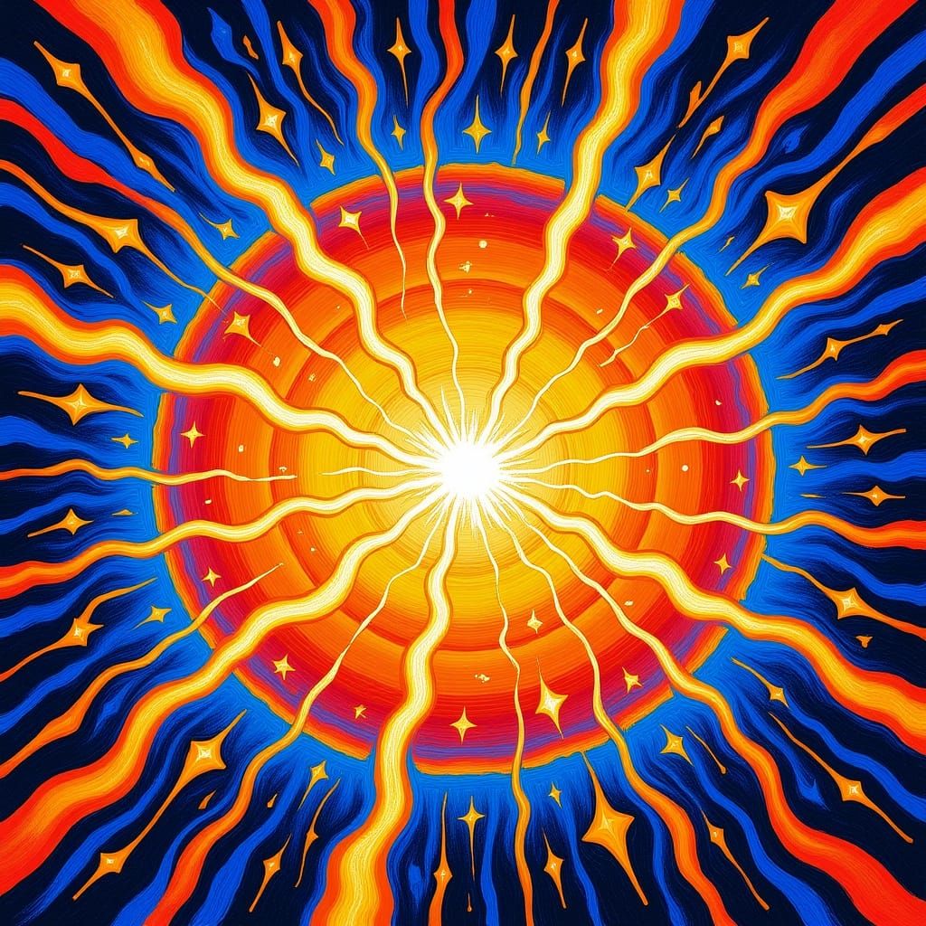 Glowing Energy Sphere Spreading Light