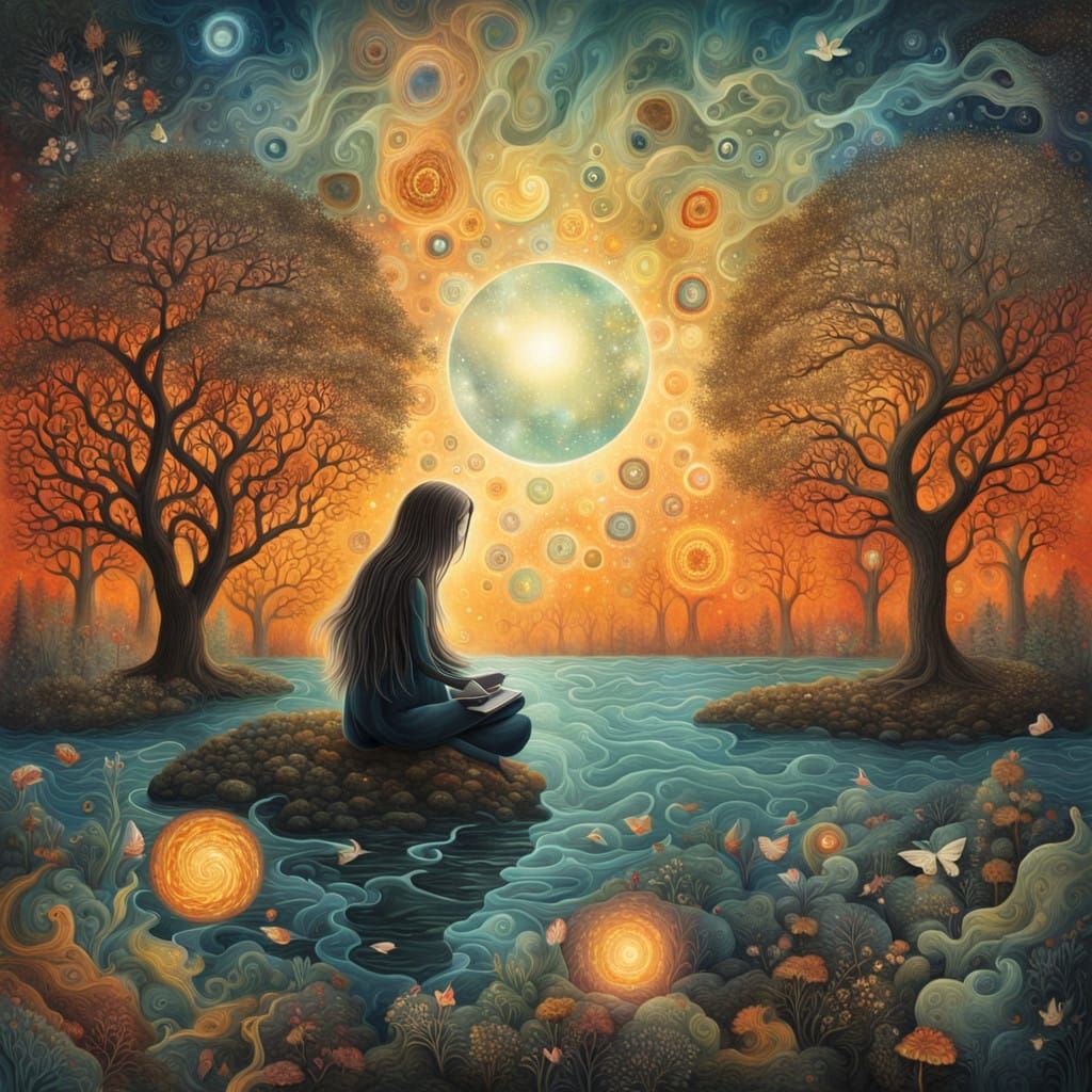 Dreamlike Collage of Glowing Human Connection in Bio Art