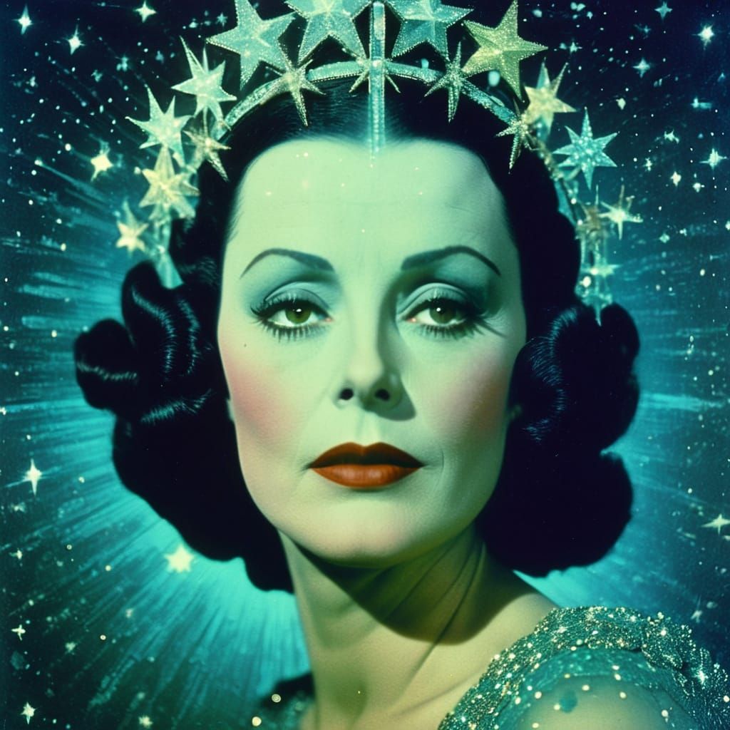 Sparkling Headpiece Radiating Stars, Hedy Lamarr Inspired
