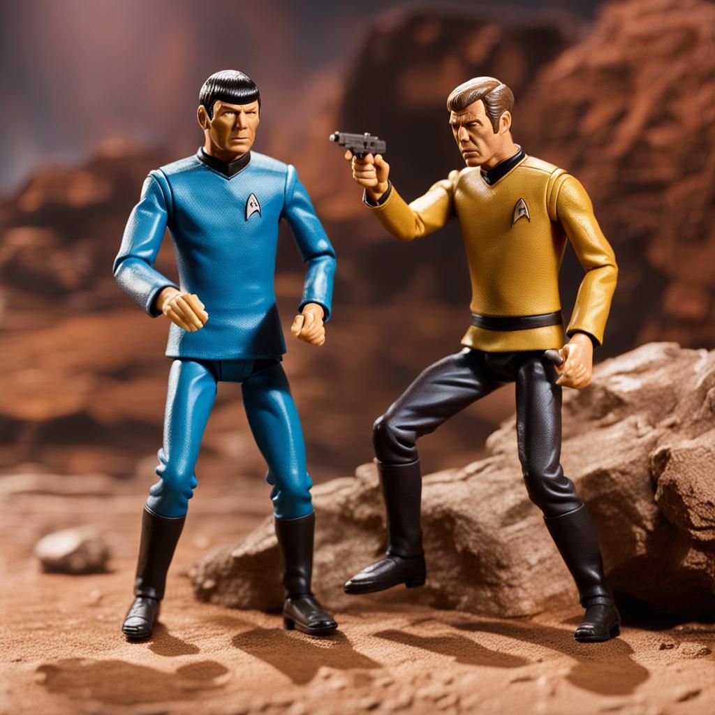 Star Trek Amok Time Death Scene with Action Figures