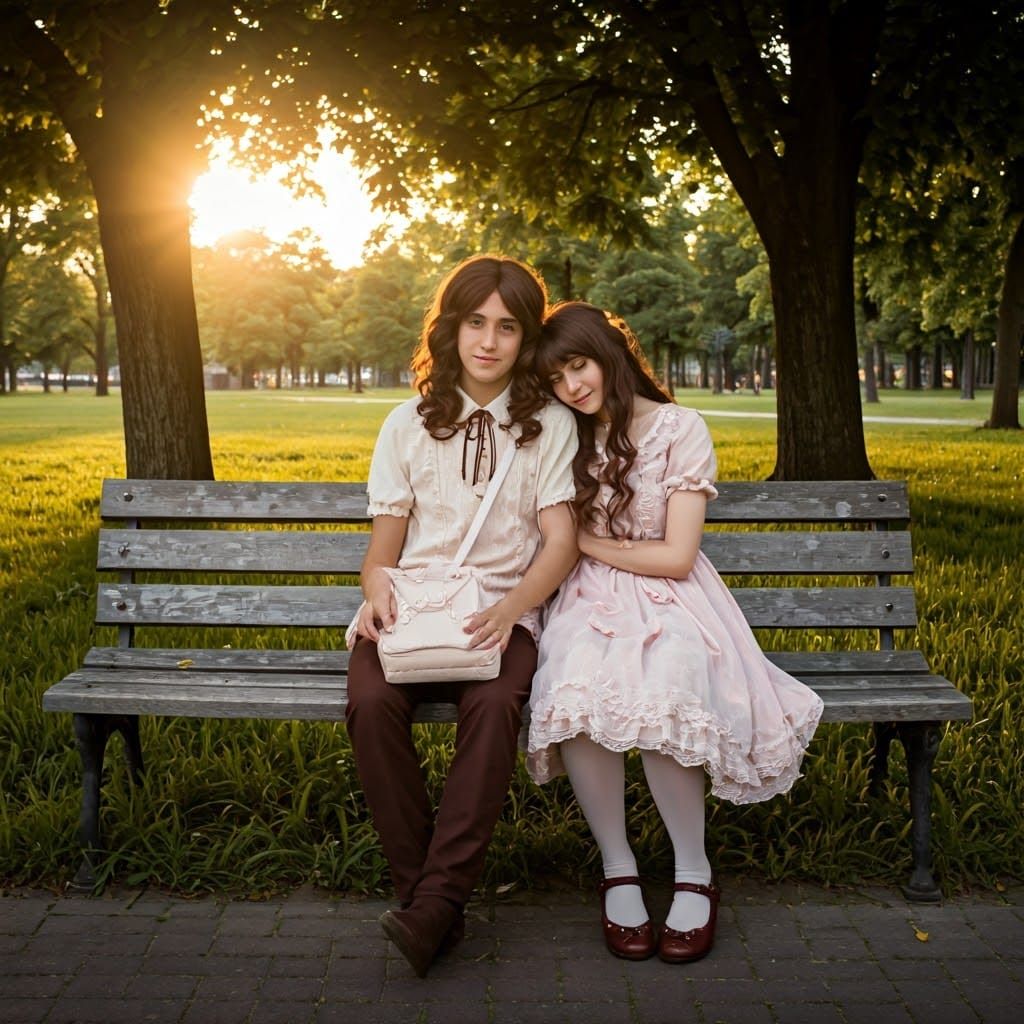 Young Man in Love, Serene Park Dusk