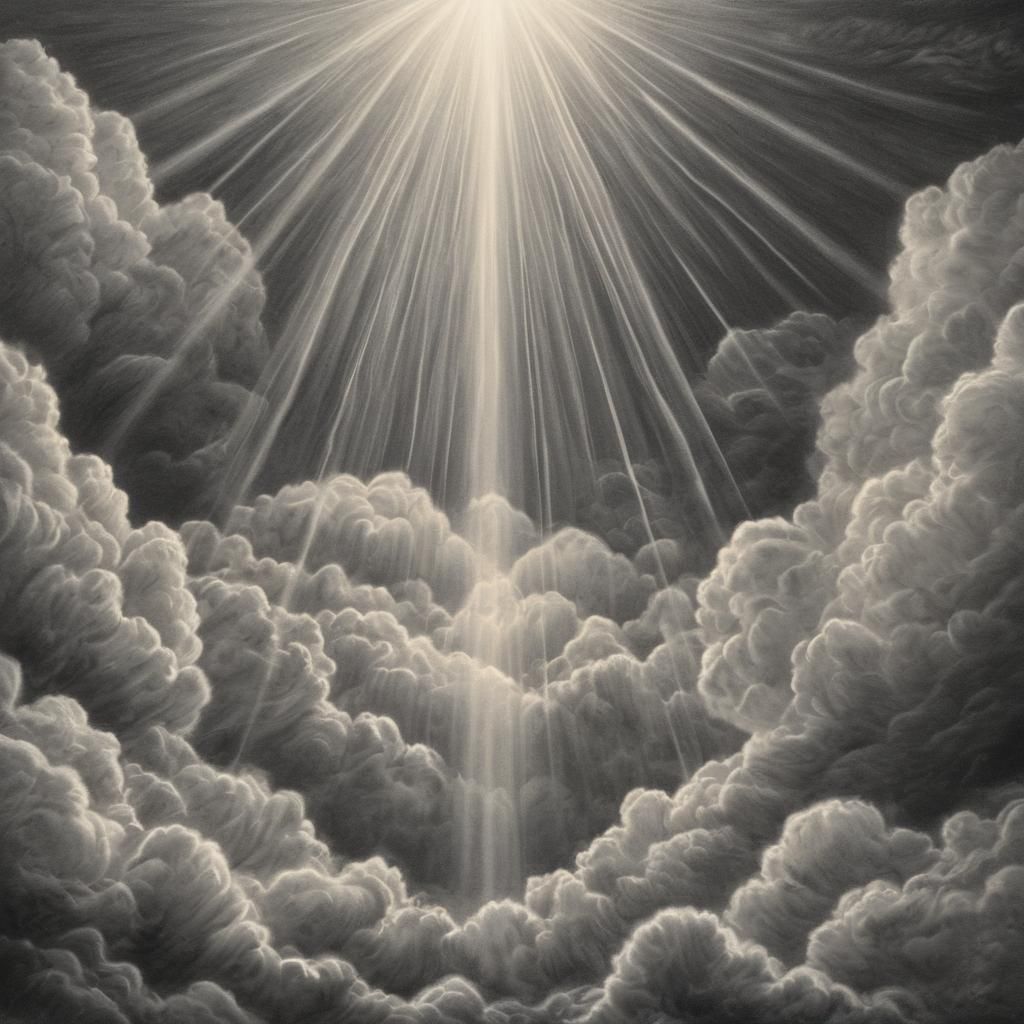 Divine Sunshine Beams Through Soft Clouds