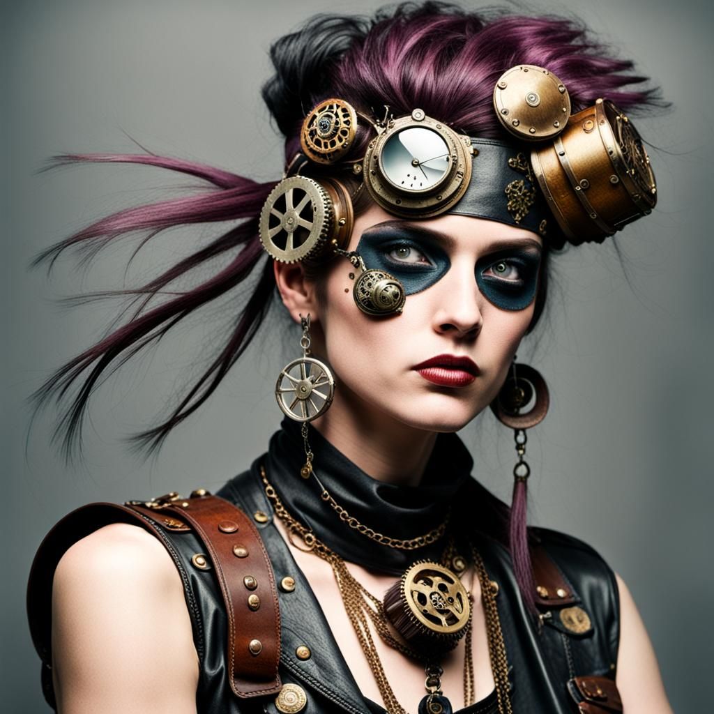 Steampunk Punk Rock Fusion: A Digital Art Piece