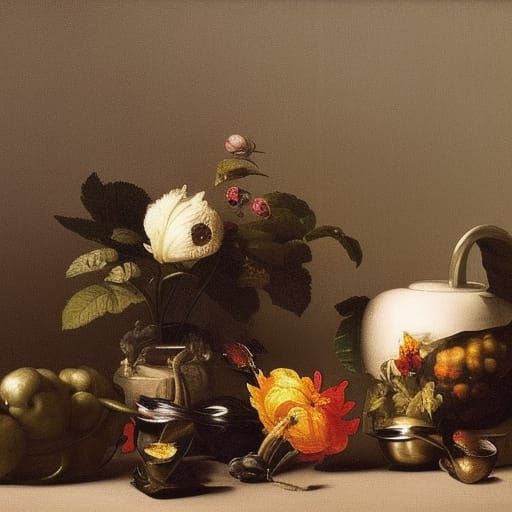 Baroque Still Life Inspired by Willem Claesz. Heda