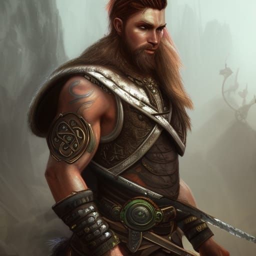 Fantasy Warrior Portrait in Detailed Matte Painting Style
