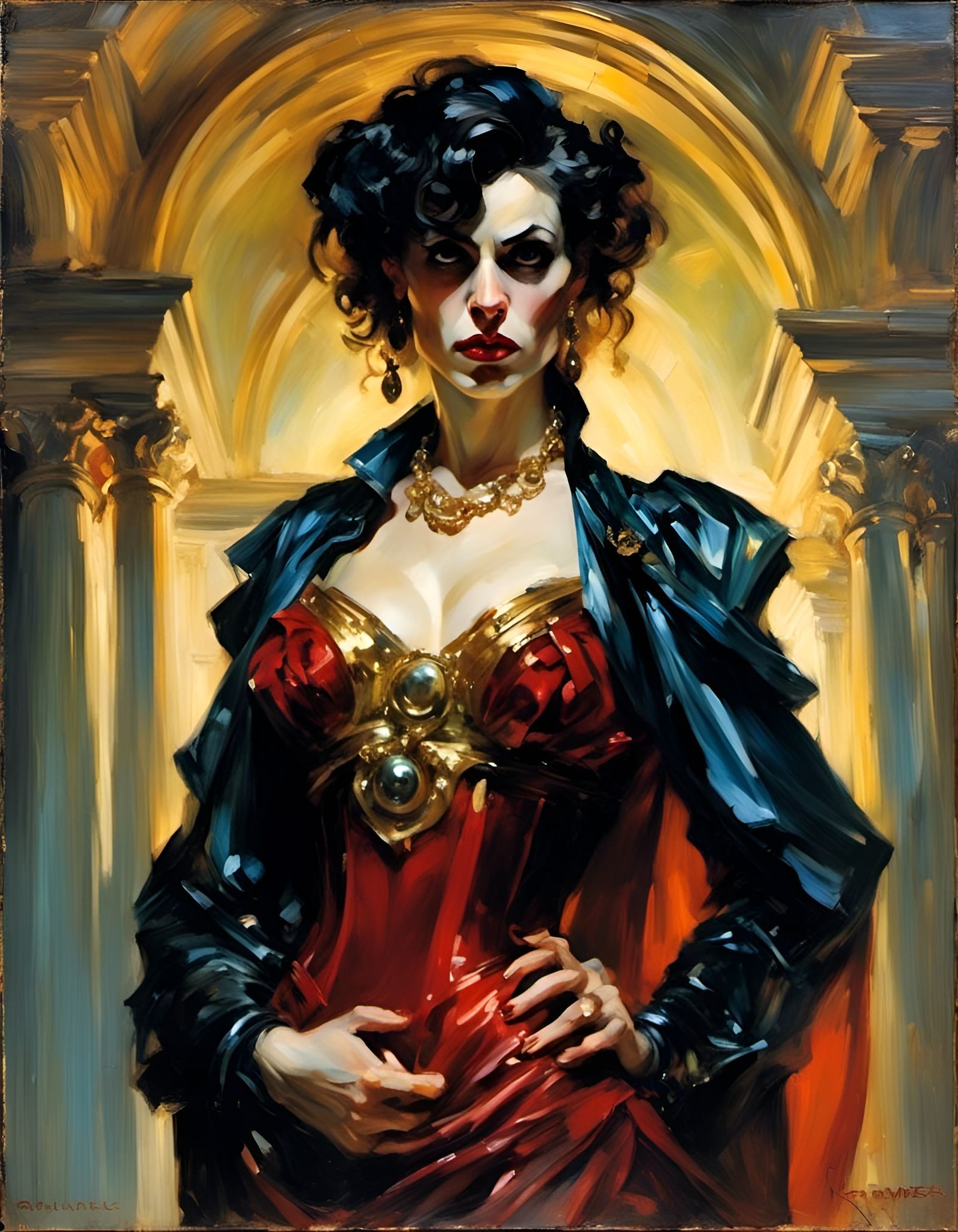 Chiaroscuro Portrait of a Vampire Domina