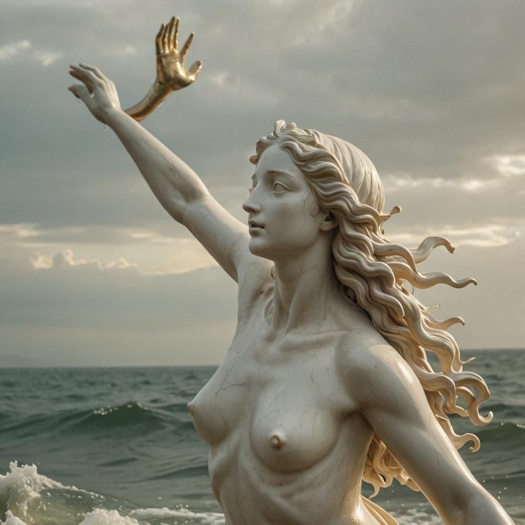 Canova-Inspired Statue: Birth of Venus, Neoclassical Style