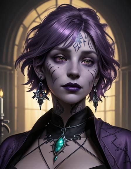 Hyperrealistic Portrait of a Witch in Dark Fantasy Style