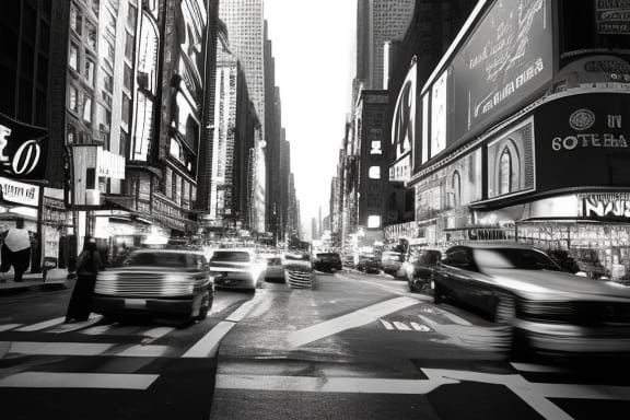 Dramatic Film Noir Street Scene in New York City
