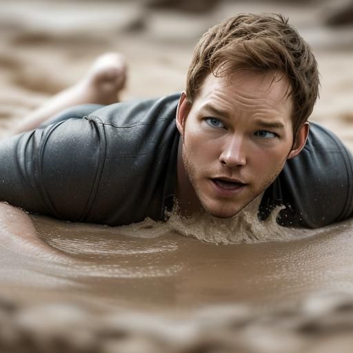 Man Sinking in Quicksand: Professional Photography