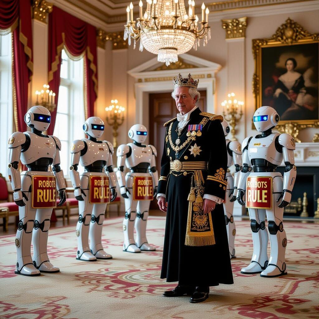 King Charles Receives Japanese Robot Delegation: Futuristic ...