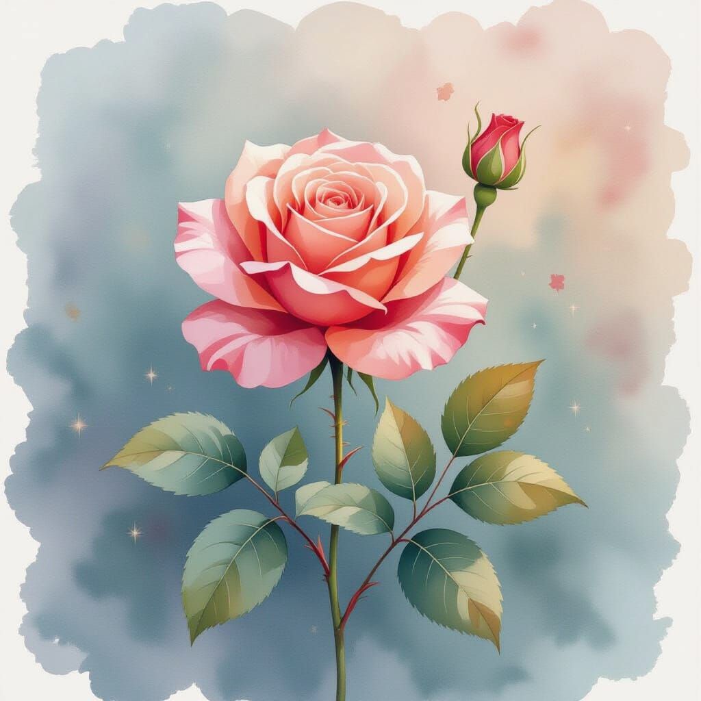 Pink October Watercolor Style